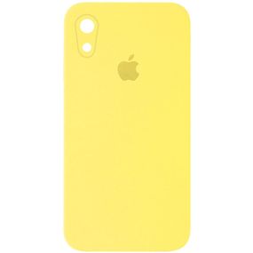 Чохол Silicone Case Square Full Camera Protective (AA) для Apple iPhone XR (6.1") Жовтий / Yellow