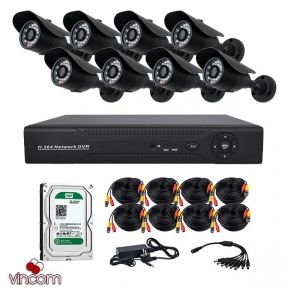 Комплект AHD видеонаблюдения CoVi Security AHD-8W KIT  HDD1000