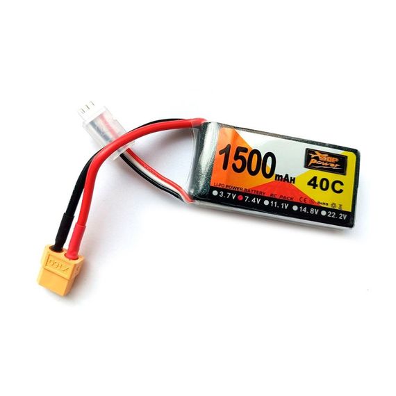 Акумулятор ZOP Power Li-Po 2s 7.4v 1500 mAh  40C конектор XT60