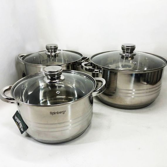 Набір каструль Rainberg RB-605 капсульне 9-ти шарове дно | Зображення 8