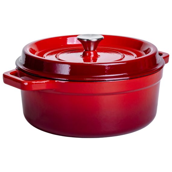 Кокотниця чавунна емальована 5,5 л, червоний Yiwu HP-FLG-5 RED | Зображення 5