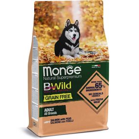 Корм Monge BWild Grain Free All Breeds Salmone сухой с лососем для взрослых собак всех пород 15 кг
