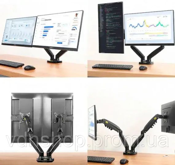 Настольное крепление для двух мониторов (кронштейн) 17"-30" NB F160 | Зображення 7