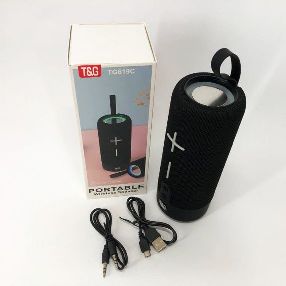 Портативная Bluetooth колонка TG619C FM-радио USB/TF с ремешком. RL-984 Цвет: черный | Зображення 3