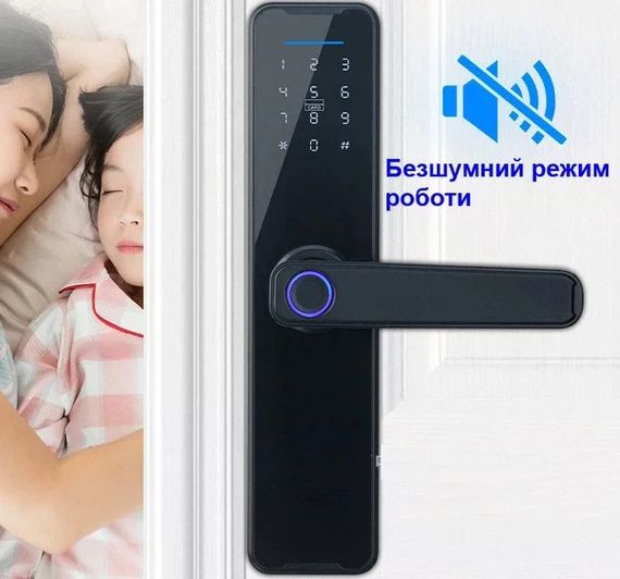 Розумний дверний замок AND 5323 чорний • Електронний кодовий замок з паролем, карткою та Bluetooth-керуванням | Зображення 3
