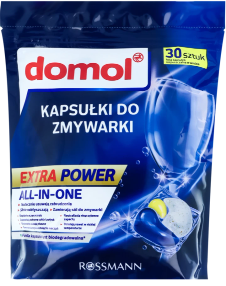 DOMOL Extra Power Капсули для посудомийної машини 30 шт.