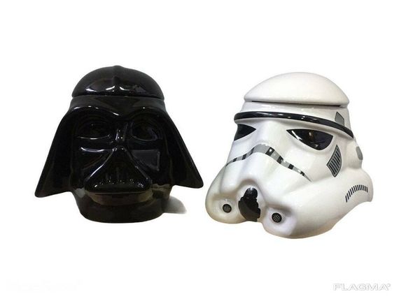 Подарочный Набор Кружка Чашка Бокал 3D Крышкой Star Wars Дарт Вейдер и Штурмовик 3D