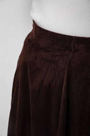 Спідниця оксамитова годе, колір коричневий, 167R375 | Зображення 4