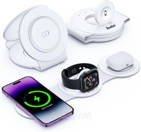 Бездротовий зарядний пристрій 3-в-1 Hicober Wireless Charging Station для смартфонів, навушників і годинників Apple