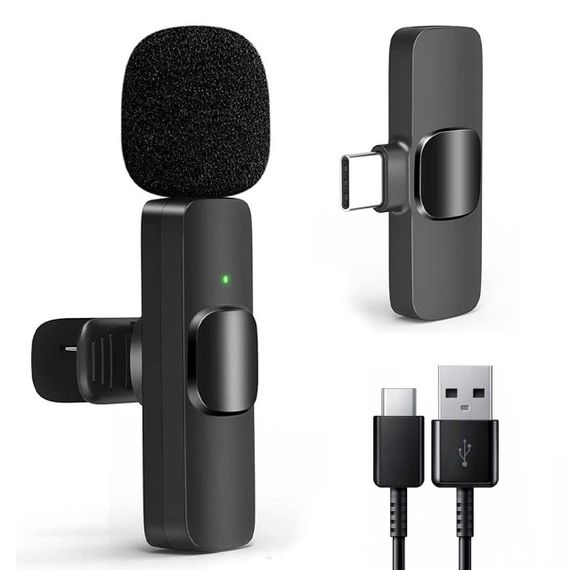 Бездротовий петличний мікрофон для телефона, з Type-C, K8 / Мікрофон петличка з прищіпкою