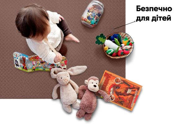 Татамі мат EasyFit 8 шт (30х30 см) ластівчин хвіст коричневий (EF-1950-30-BN) | Зображення 1