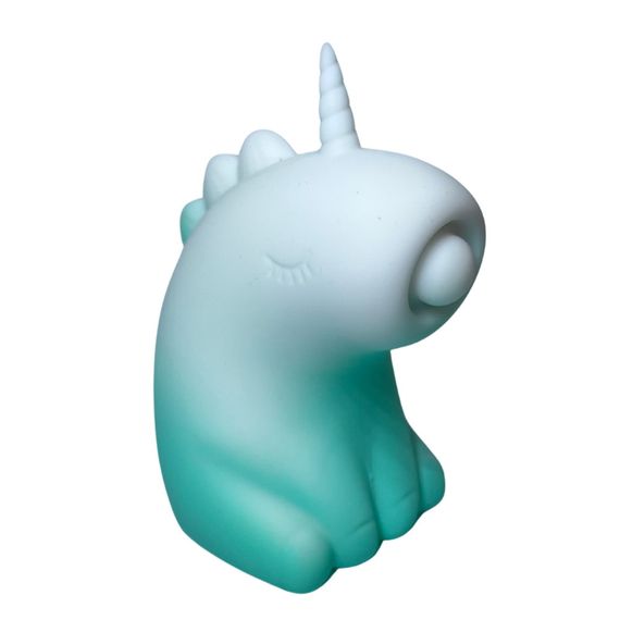 Стимулятор клитора с пульсацией UNIVIBE Единорог, 5 режимов, градиент бело-зелёный Sex Aura | Зображення 4