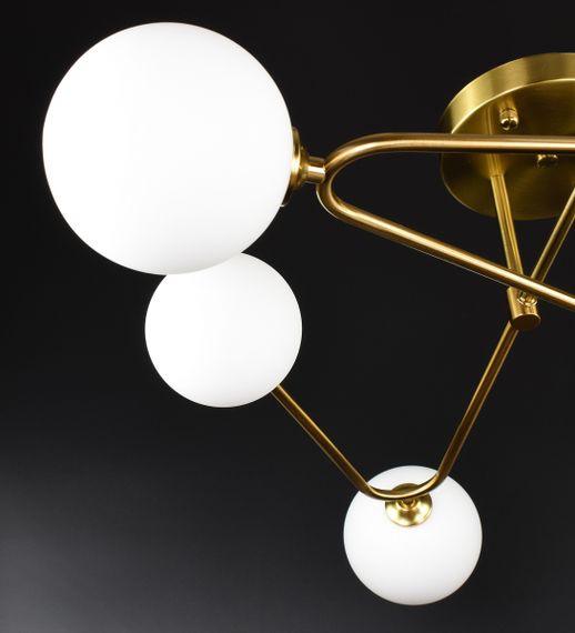 Люстра стельова на 6 лампочок 26790 Латунь 25х80х80 см. | Зображення 3