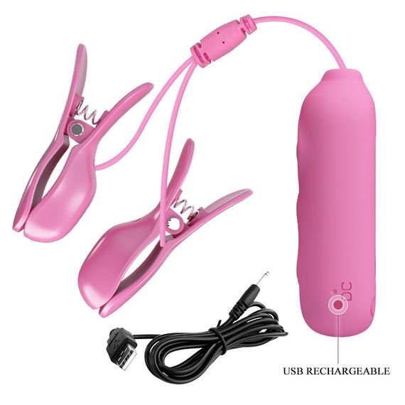Зажимы для сосков PRETTY LOVE -NIPPLE CLIP, 7 vibration functions 3 electric shock functions Sex Aura | Зображення 3