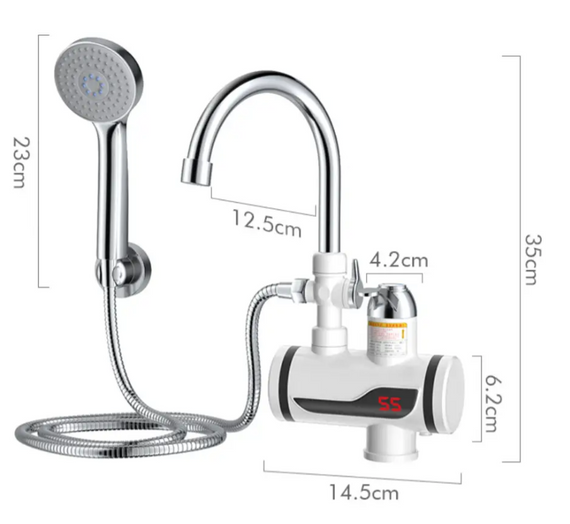 Кран-водонагреватель с душем нижнее подключение Instant electric heating water Faucet FT-001 | Зображення 1