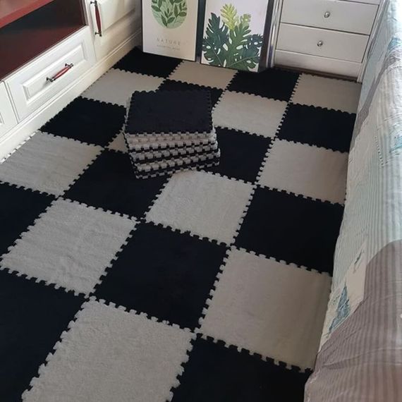 Підлога-пазл плюшевий 30х30х1см Чорний (D) SW-00002078 | Зображення 7