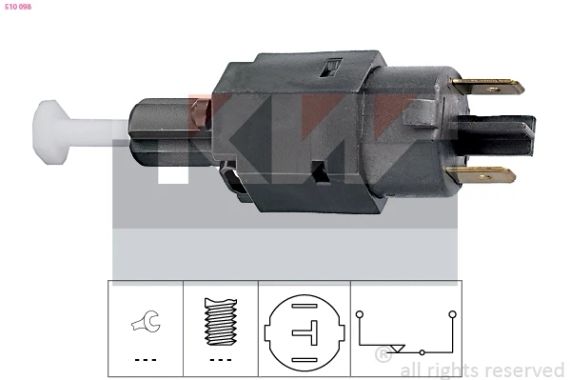 Вимикач датчик стоп сигналу DAEWOO LANOS, LEGANZA, NUBIRA, OPEL VECTRA,  KW (510098)