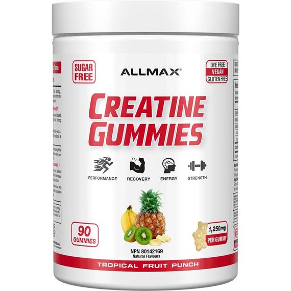 Creatine Gummies 1,250 mg, 90 Gummies (Tropical Fruit Punch)