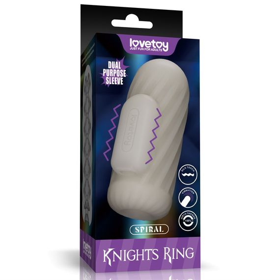 Насадка на член/мастурбатор - Knights Ring Vibrating Dual Purpose Sleeve-Spiral