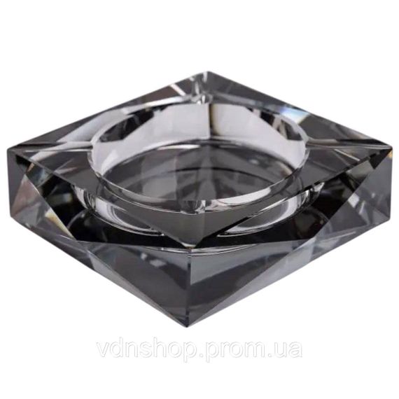 Скляна попільничка для сигарет 13х13х4 см попільничка квадратна настільна Сіра HP-4-131 | Зображення 1