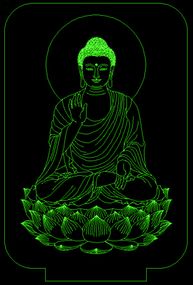 Акриловый светильник-ночник Будда зеленый tty-n000690