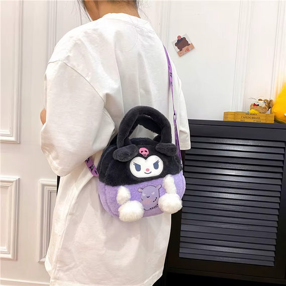 М'яка сумка Куромі для дівчинки через плече, плюшева сумочка Kuromi, дитяча сумочка Куромі | Зображення 1
