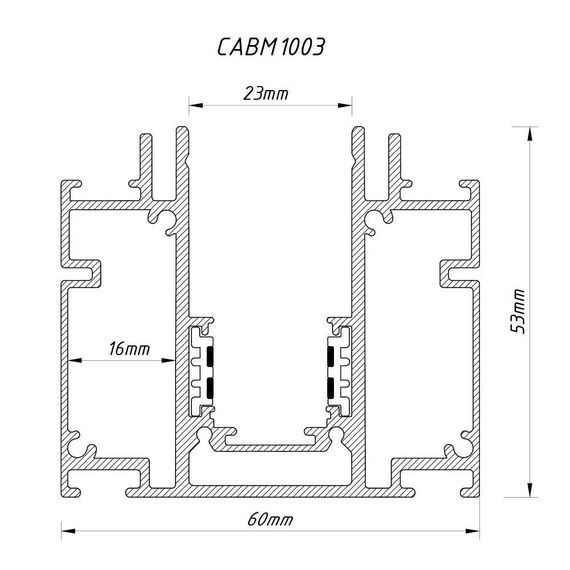 Шинопровід Ardero CABM1003 чорний вбудований 3м | Зображення 1
