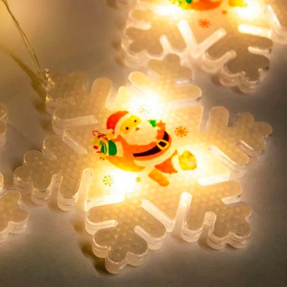 Гірлянда-штора з 3D фігурками Сніжинки LED освітлення XPRO 3,5x0,8 м (234575647_346) | Зображення 4