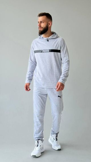 Костюм з худі Puma світло-сірий | Зображення 5