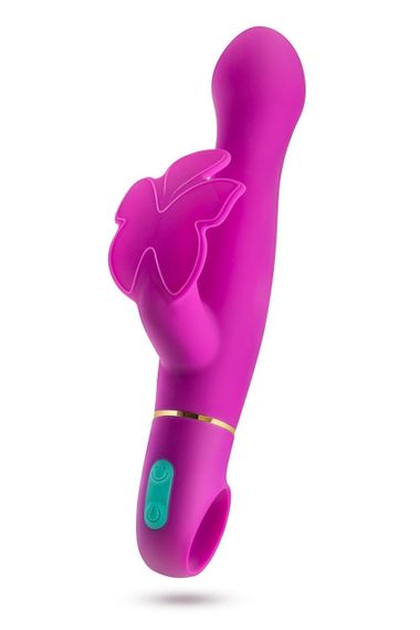 Вібратор з кліторальним відростком у вигляді метелика Blush Aria Naugnty AF рожевий Sex Aura