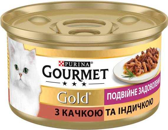 Вологий корм Purina GOURMET GOLD для дорослих котів, качка та індичка 85г | Зображення 1
