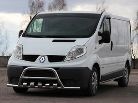 Кенгурятник с усами WT003-15 (нерж.) для Renault Trafic 2001-2015 гг