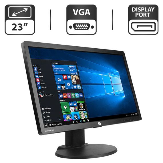 Монітор HP EliteDisplay E231/23" (1920x1080) TN/VGA, DVI, DisplayPort, USB-Hub/Кабель живлення та DVI б/в