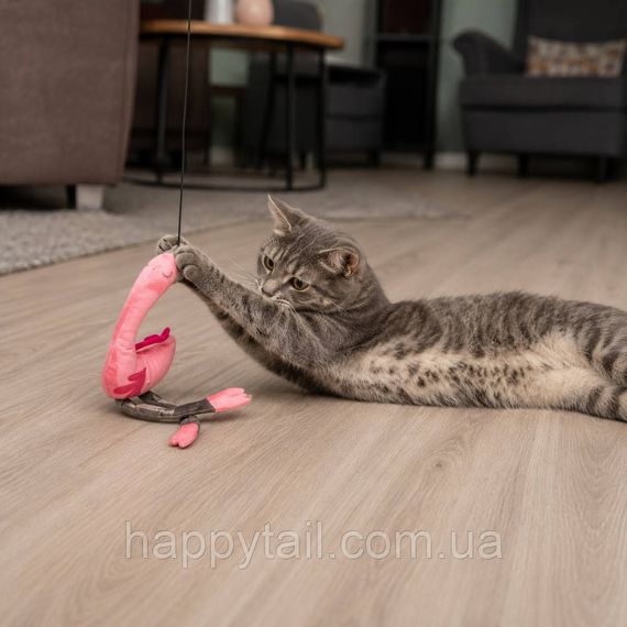 Игрушка для кошек Удочка с фламинго Trixie розовая 42-106 см телескопическая | Зображення 3