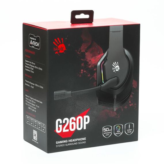 Гарнітура ігрова Bloody G260p (Black) з підсвічуванням, USB, колір чорний | Зображення 7