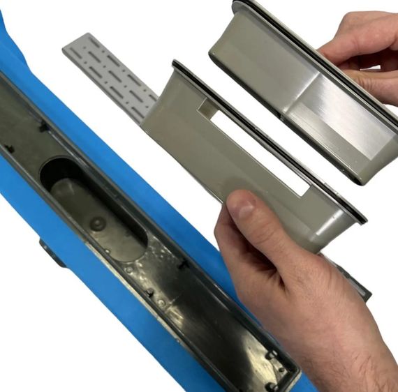 Душевой канал с горизонтальным фланцем Maxiflow Standart Line 60 см решетка Дождь 4022.TY050K.060.1 | Зображення 1