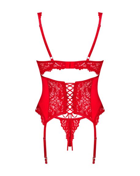 Корсет Obsessive Amor Cherris chemise Червоний S/M | Зображення 3