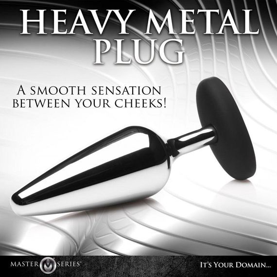 Анальна пробка Master Series Butt Slut Metal & Silicone Butt Plug - Silver Sex Aura | Зображення 3