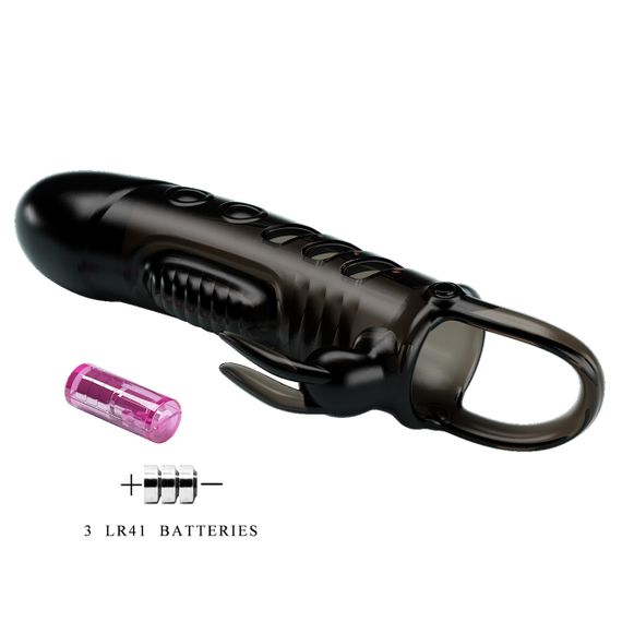 Насадка на член - Pretty Love Sloane Vibrating Penis Sleeve Black Sex Aura | Зображення 5