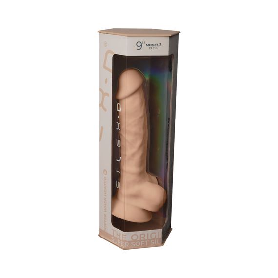 Фалоімітатор SilexD Tomas Flesh (MODEL 1 size 9in), двошаровий, силікон + Silexpan, діаметр 4,9см | Зображення 6