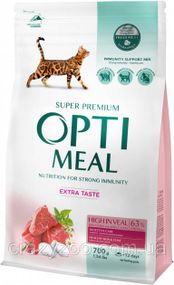Сухой корм для котов Optimeal со вкусом телятины 700 г 4820215364683