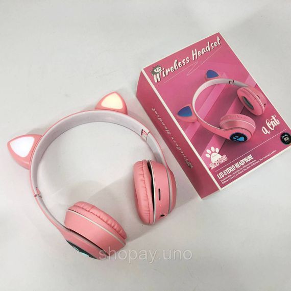 Дитячі bluetooth навушники Cat VZV 23M, Навушники-котячі з підсвічуванням і Bluetooth OG-89 | Зображення 3
