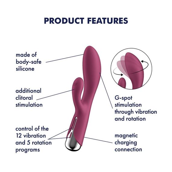 Вібратор-кролик Satisfyer Spinning Rabbit 1 Red | Зображення 6