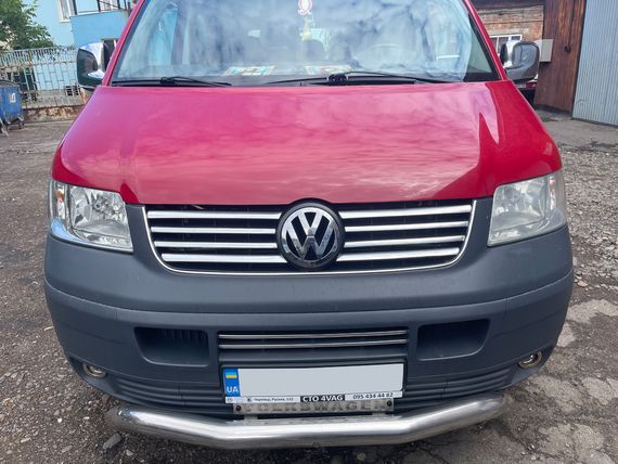 Накладки на решетку (8 полосок, нерж) OmsaLine - Итальянская нержавейка для Volkswagen T5 Transporter 2003-2010 гг | Зображення 2