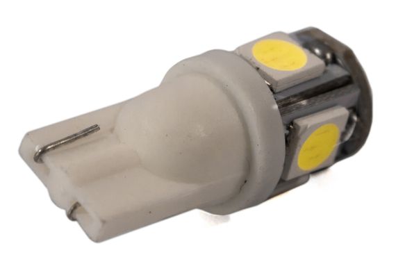 Світлодіодна лампа AllLight T10 5 діодів W2,1x9,5d 24V WHITE | Зображення 1