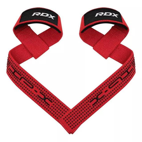 Лямки для тяги RDX S4 Gym Cotton Gel Straps Red Plus