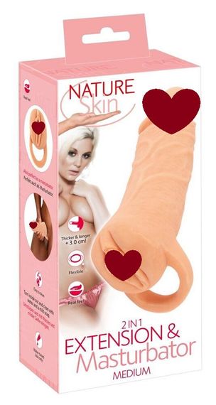 Мастурбатор і насадка з кільцем 2 в1 Sex Aura