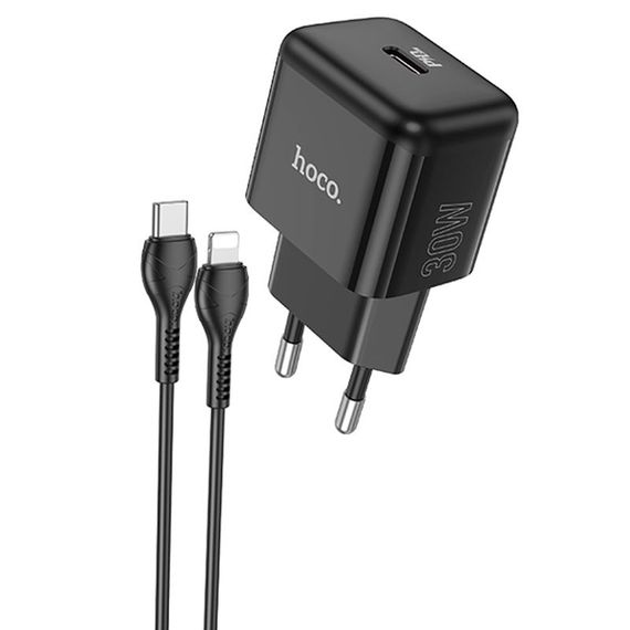 СЗУ Hoco N32 Glory PD30W (1USB-C) + кабельType-C to Lightning Black