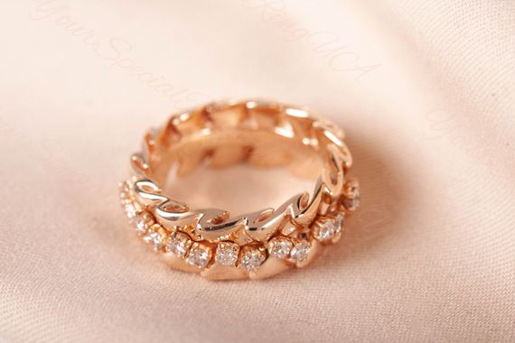 Кольцо из красного золота с фианитами 16 | Зображення 9