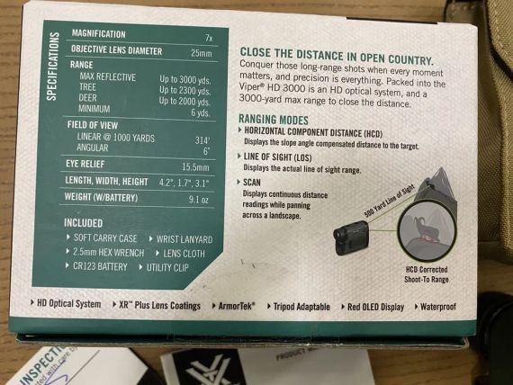 Дальномір Vortex Viper HD 3000 7х25 Дальномір лазерний Дальномір з лазером | Зображення 7